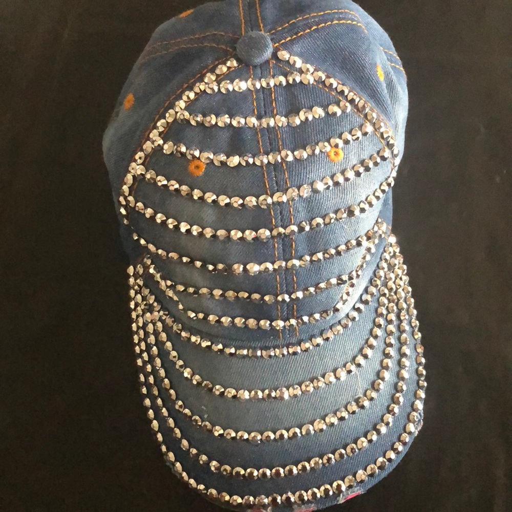 Rhinestone denim hat